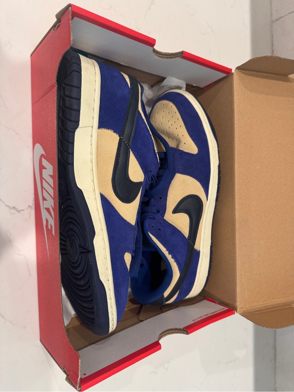 Nike Dunk Low LX Blue Suede Sneaker | DV7411-400 | Women's Size US 12 Men 10.5 - Picture 4 of 10